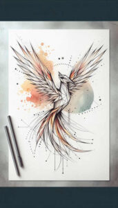 phoenix-natural-look – tattoo design ideas free ai generated – realism-emotional-realism – for-upper-back – Gallery: phoenix-inkby-ai