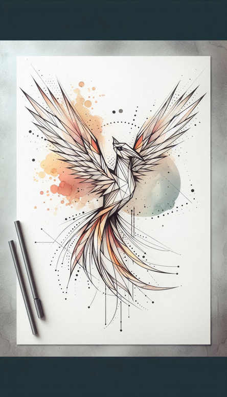 phoenix-natural-look – tattoo design ideas free ai generated – realism-emotional-realism – for-upper-back – Gallery: phoenix-inkby-ai