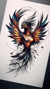 phoenix-natural-look – tattoo design ideas free ai generated – realism-hyper-realistic – for-scapula – Gallery: phoenix-inkby-ai