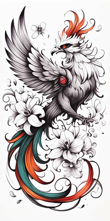 phoenix-symbol-of-rebirth – tattoo design ideas free ai generated – realism-detailed-rendering – for-palm – Gallery: phoenix-inkby-ai