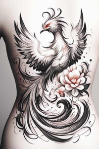 phoenix-symbol-of-rebirth – tattoo design ideas free ai generated – realism-fine-lines – for-side-torso – Gallery: phoenix-inkby-ai