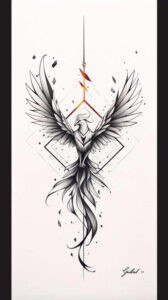 phoenix-symbol-of-strength – tattoo design ideas free ai generated – surrealism-blurred-boundaries – for-biceps – Gallery: phoenix-inkby-ai