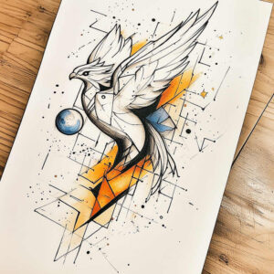 phoenix-symbol-of-transformation – tattoo design ideas free ai generated – realism-clean-lines – for-ribs – Gallery: phoenix-inkby-ai