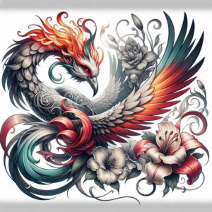 phoenix-symbol-of-transformation – tattoo design ideas free ai generated – realism-ultra-detailed – for-elbow – Gallery: phoenix-inkby-ai