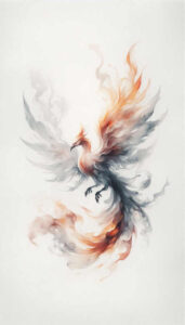 phoenix-with-3d-effect – tattoo design ideas free ai generated – surrealism-hyperreal – for-abdomen – Gallery: phoenix-inkby-ai