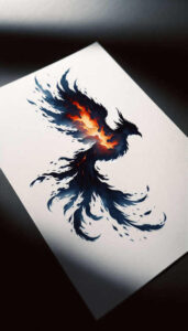 phoenix-with-ashes – tattoo design ideas free ai generated – realism-color-precision – for-upper-chest – Gallery: phoenix-inkby-ai