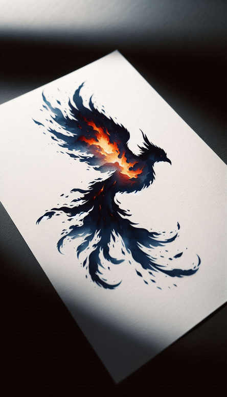 phoenix-with-ashes – tattoo design ideas free ai generated – realism-color-precision – for-upper-chest – Gallery: phoenix-inkby-ai