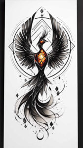 phoenix-with-colorful-feathers – tattoo design ideas free ai generated – neotraditional-color-depth – for-upper-arm – Gallery: phoenix-inkby-ai