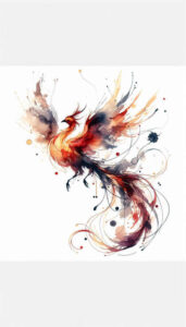 phoenix-with-energy – tattoo design ideas free ai generated – neotraditional-dynamic-color – for-forearm – Gallery: phoenix-inkby-ai