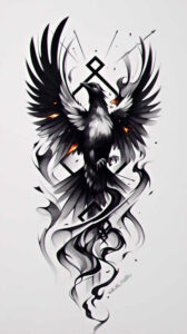 phoenix-with-energy – tattoo design ideas free ai generated – neotraditional-refined-lines – for-forearm – Gallery: phoenix-inkby-ai