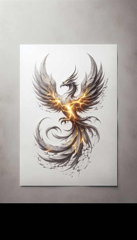 phoenix-with-energy – tattoo design ideas free ai generated – neotraditional-saturated-hues – for-spine – Gallery: phoenix-inkby-ai