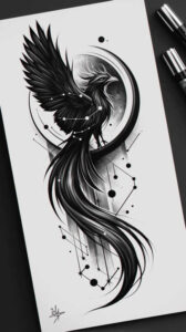 phoenix-with-energy – tattoo design ideas free ai generated – realism-illusion-of-depth – for-shin – Gallery: phoenix-inkby-ai