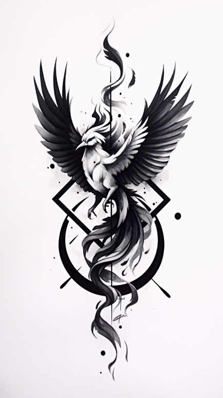 phoenix-with-fire-and-light – tattoo design ideas free ai generated – neotraditional-color-richness – for-toe – Gallery: phoenix-inkby-ai