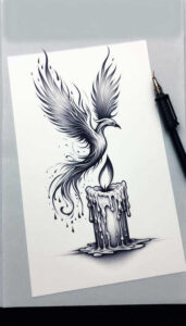 phoenix-with-fire-and-light – tattoo design ideas free ai generated – realism-textured-light – for-side – Gallery: phoenix-inkby-ai