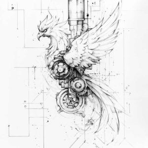 phoenix-with-fire – tattoo design ideas free ai generated – neotraditional-clean-fill – for-abdomen – Gallery: phoenix-inkby-ai