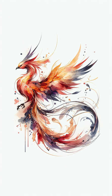 phoenix-with-fire – tattoo design ideas free ai generated – neotraditional-vivid-color – for-full-back – Gallery: phoenix-inkby-ai