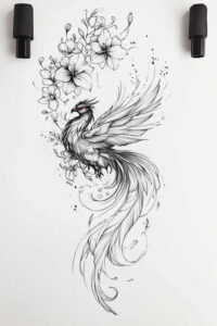 phoenix-with-fire – tattoo design ideas free ai generated – realism-glass-effect – for-outer-arm – Gallery: phoenix-inkby-ai