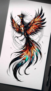 phoenix-with-fire – tattoo design ideas free ai generated – realism-ink-realism – for-hip – Gallery: phoenix-inkby-ai