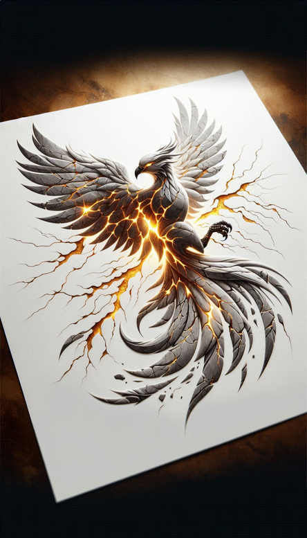 phoenix-with-fire – tattoo design ideas free ai generated – realism-natural-contrast – for-shin – Gallery: phoenix-inkby-ai