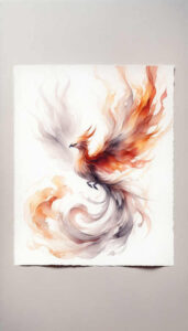 phoenix-with-fire-motif – tattoo design ideas free ai generated – neotraditional-rich-shading – for-foot – Gallery: phoenix-inkby-ai