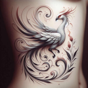 phoenix-with-fire-motif – tattoo design ideas free ai generated – realism-reflection-effect – for-palm – Gallery: phoenix-inkby-ai