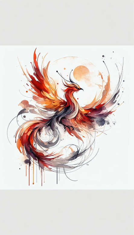 phoenix-with-life-symbol – tattoo design ideas free ai generated – realism-moist-effect – for-ankle – Gallery: phoenix-inkby-ai
