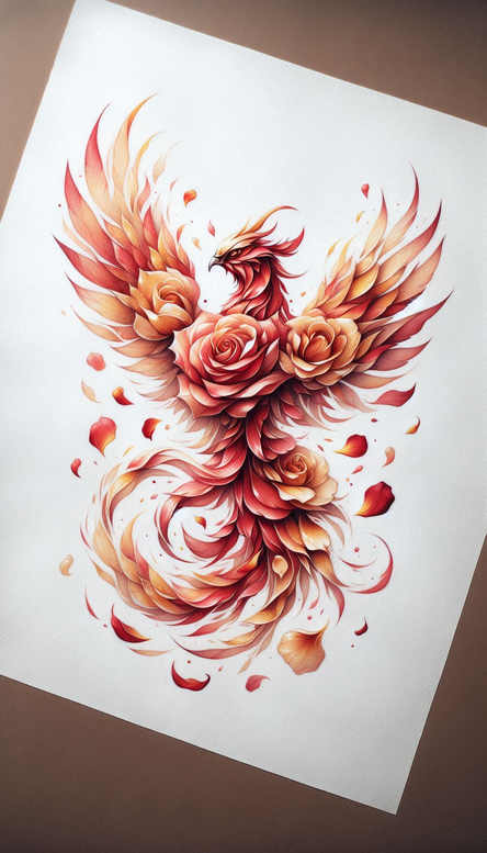 phoenix-with-life-symbol – tattoo design ideas free ai generated – realism-textured-skin – for-arm – Gallery: phoenix-inkby-ai