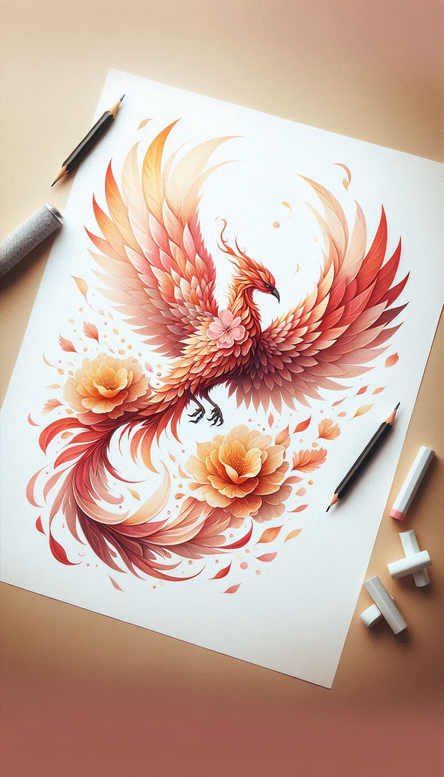 phoenix-with-mystical-symbol – tattoo design ideas free ai generated – realism-detail-accuracy – for-lower-back – Gallery: phoenix-inkby-ai