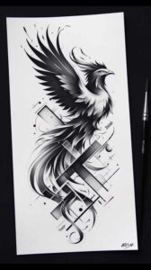 phoenix-with-ornamentation – tattoo design ideas free ai generated – neotraditional-detailed-linework – for-wrist – Gallery: phoenix-inkby-ai