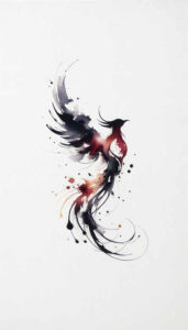 phoenix-with-shading – tattoo design ideas free ai generated – neotraditional-decorative-flourishes – for-temple – Gallery: phoenix-inkby-ai