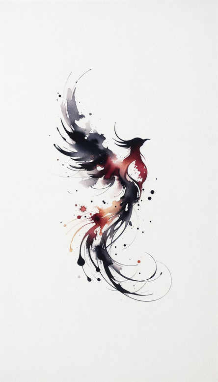 phoenix-with-shading – tattoo design ideas free ai generated – neotraditional-decorative-flourishes – for-temple – Gallery: phoenix-inkby-ai