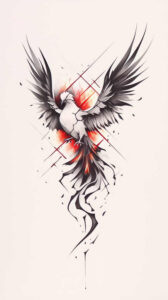 phoenix-with-shading – tattoo design ideas free ai generated – surrealism-ambiguous-space – for-toe – Gallery: phoenix-inkby-ai