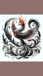 phoenix-with-shadow – tattoo design ideas free ai generated – realism-naturalistic – for-neck – Gallery: phoenix-inkby-ai