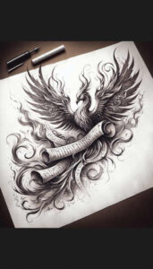phoenix-with-spiritual-motif – tattoo design ideas free ai generated – realism-crisp-detail – for-heel – Gallery: phoenix-inkby-ai