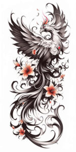 phoenix-with-symbolic-meaning – tattoo design ideas free ai generated – neotraditional-layered-fill – for-side – Gallery: phoenix-inkby-ai