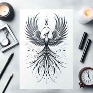 phoenix tattoo design ideas watercolor-style fiery embodying endurance