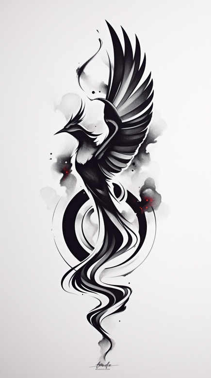 phoenix tattoo design ideas Realism realistic wrinkles fiery embodying endurance