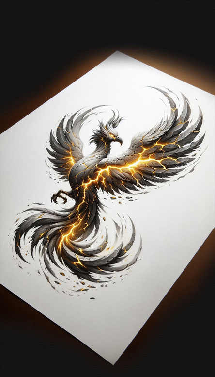 phoenix tattoo design ideas Realism true skin fiery flight for biceps