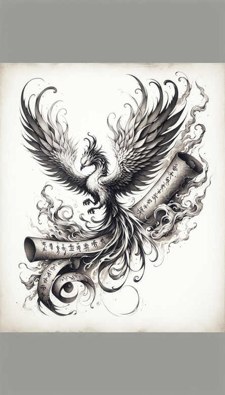 phoenix tattoo design ideas ornamental fiery thunder meaning courage
