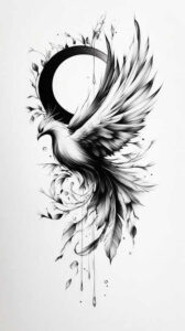 phoenix tattoo design ideas Realism photographic quality fiery wings meaning resilience