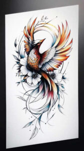 phoenix tattoo design ideas moody fire bird embodying strength