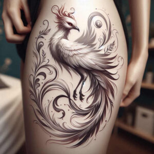 phoenix tattoo design ideas spectral hues fire bird for side