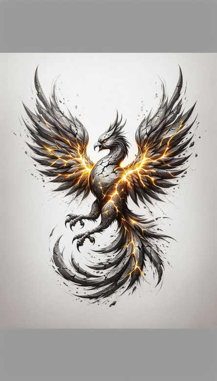 phoenix tattoo design ideas sharp contrast fire represents strength