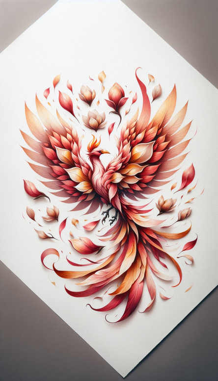 phoenix tattoo design ideas Realism reflective light immortal symbol of strength