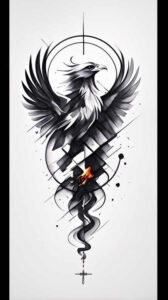 phoenix tattoo design ideas metallic legend courage and power