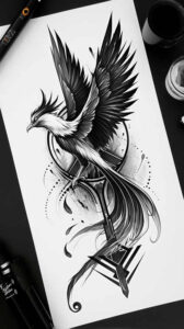 phoenix tattoo design ideas atmospheric life symbol for foot