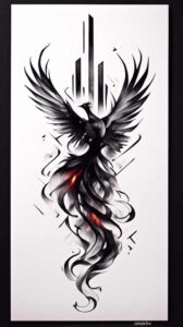 phoenix tattoo design ideas bright color life symbol for scapula