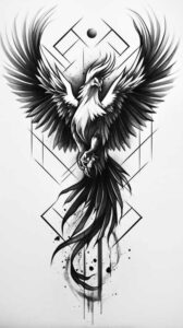 phoenix tattoo design ideas crisp mystical creature for shoulder blade