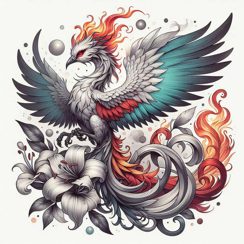 phoenix tattoo design ideas drawing mystical creature stands for courage