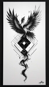 phoenix tattoo design ideas 3D-rendered myth for elbow